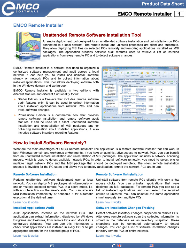 EMCO Remote Installer Overview | PDF | Software | Computing