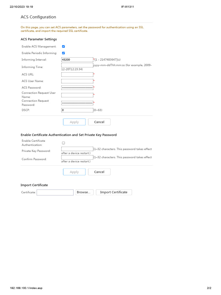 ACS Configuration and SSL Settings Guide | PDF