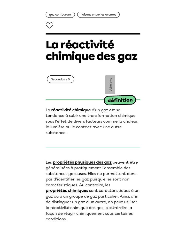 Réactivité chimique des gaz expliquée | PDF | La combustion | Combustible