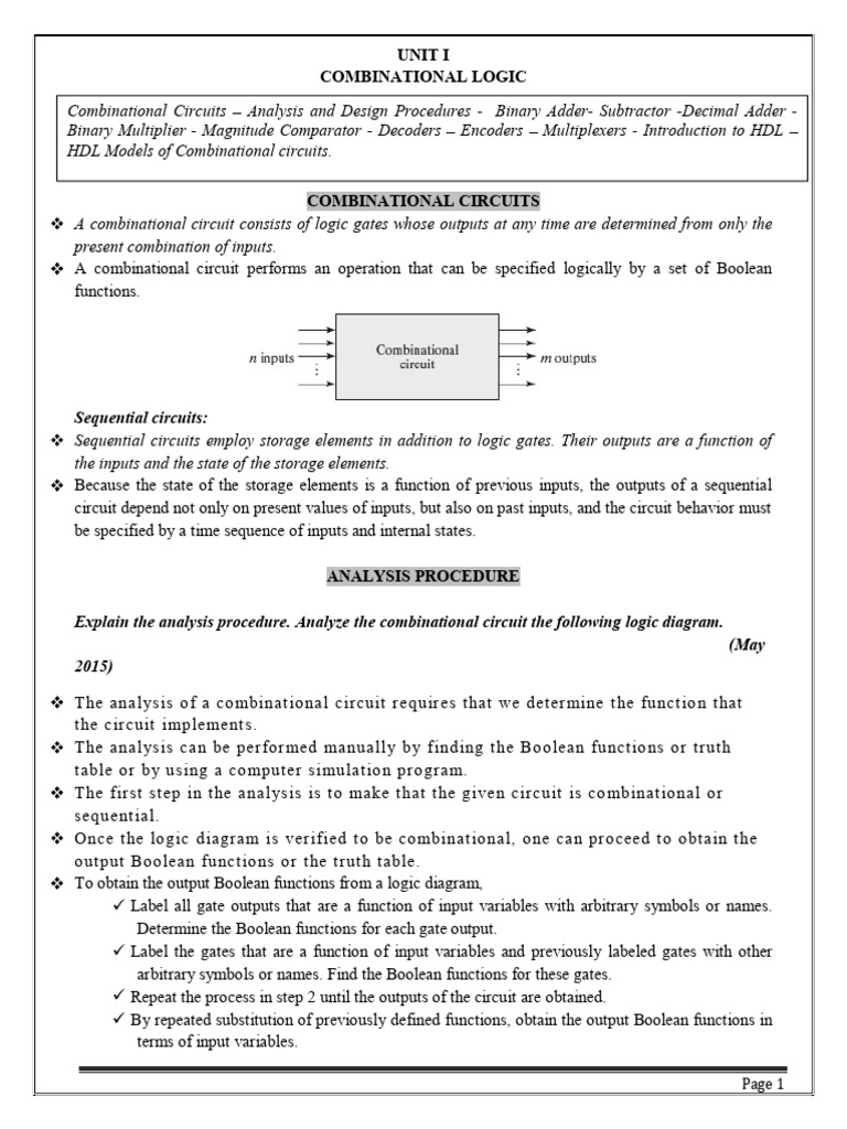 Combinational Logic Circuit Design Guide | PDF | Logic Gate ...