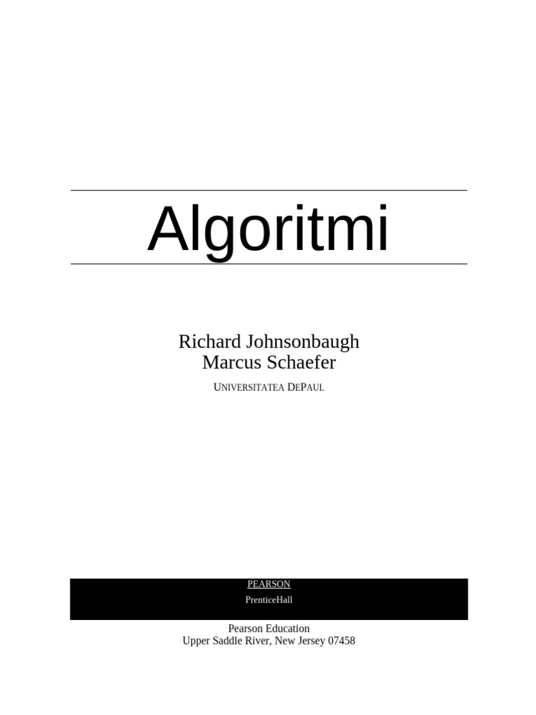Algoritmi: Richard Johnsonbaugh Marcus Schaefer | PDF