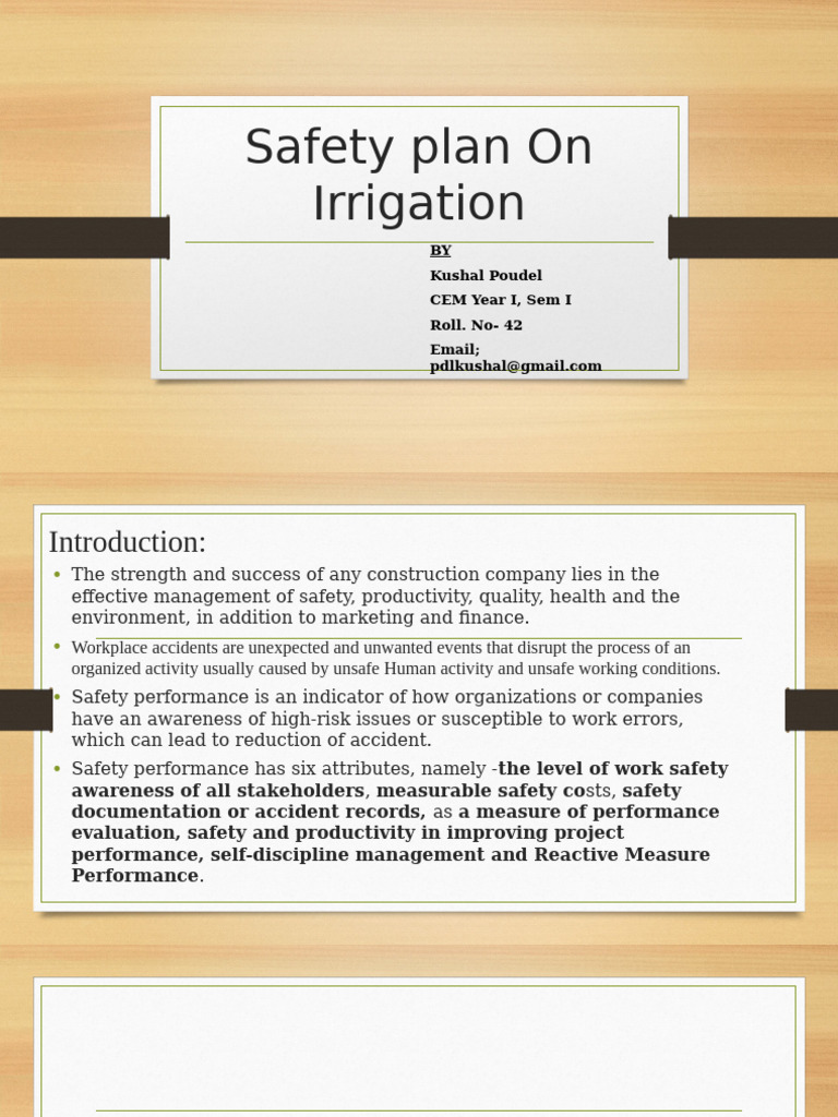 Irrigation Safety Plan and Risk Management | PDF | Occupational Safety ...