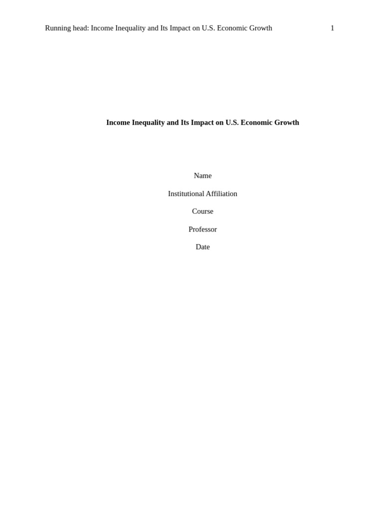 Income Inequality and Its Impact On U.S. Economic Growth | PDF ...
