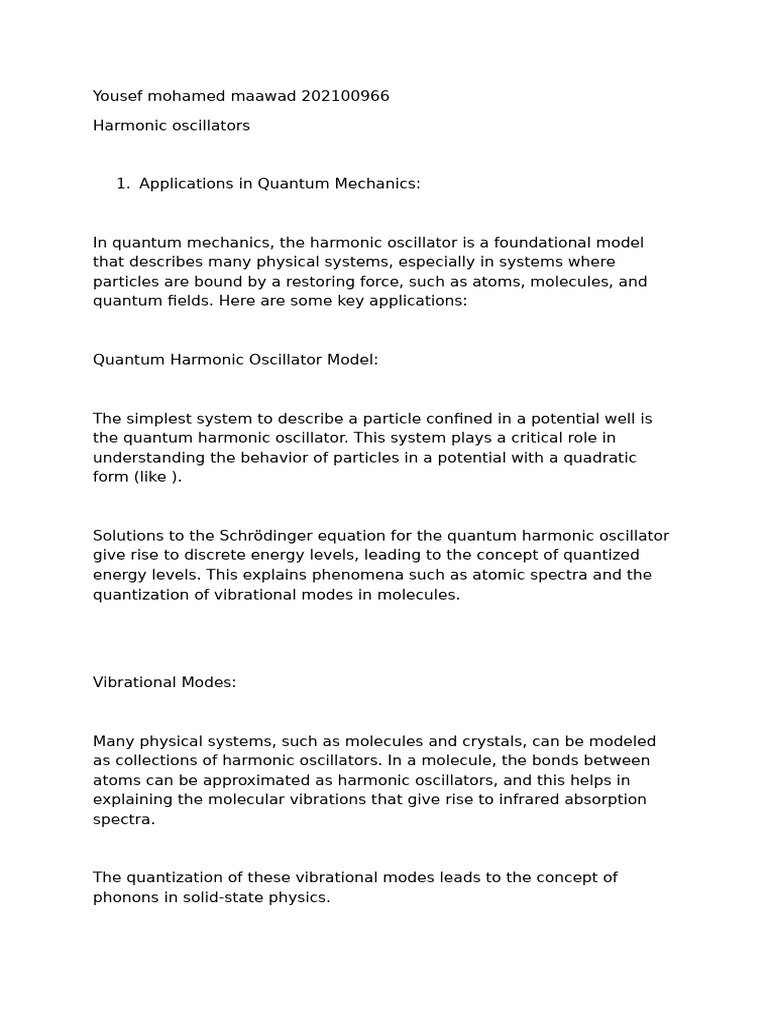 Harmonic Oscillators in Physics & Signals | PDF | Sine Wave ...