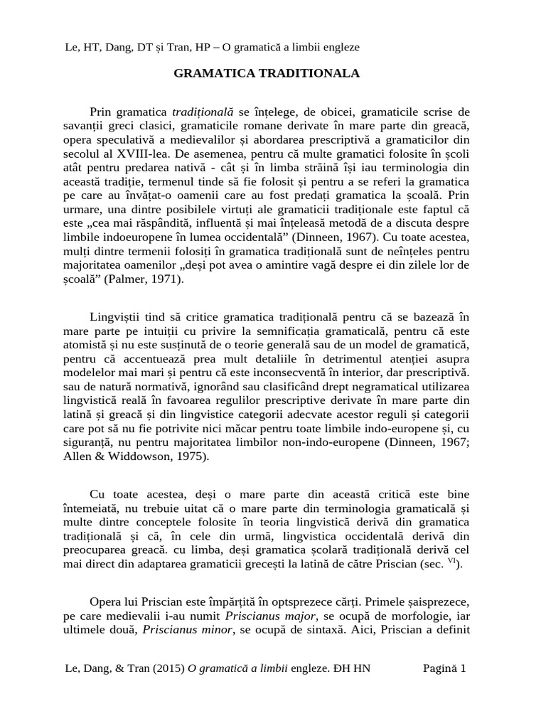 Gramatică Tradițională | PDF