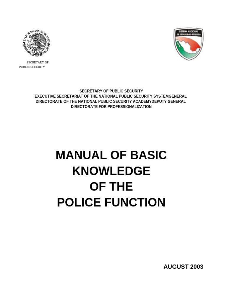 Manual of Basic Knowledge of Police Function | PDF | Crime & Violence ...