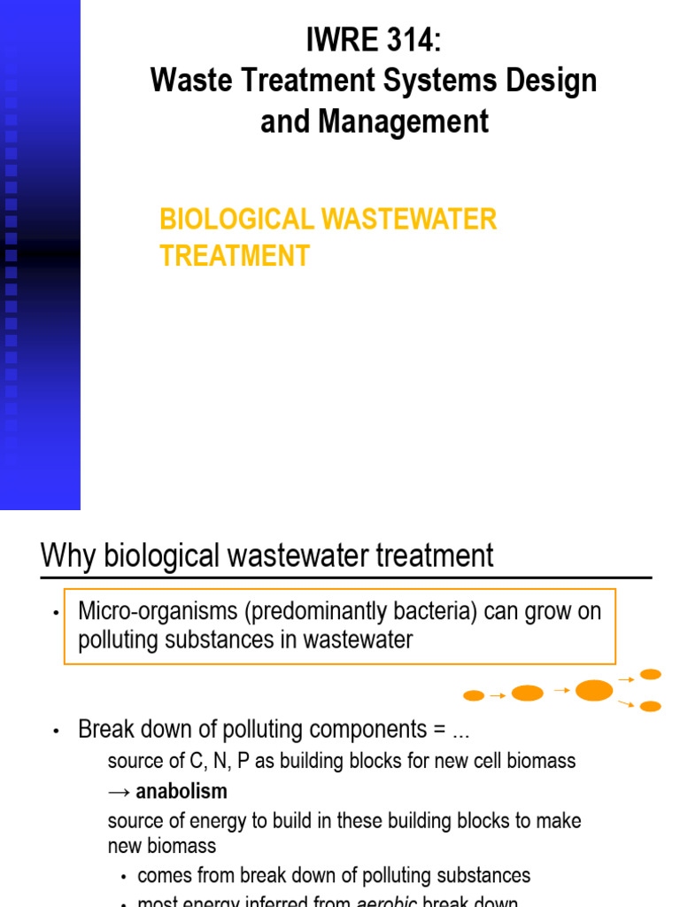 Biological Wastewater Treatment Systems | PDF | Sewage Treatment ...