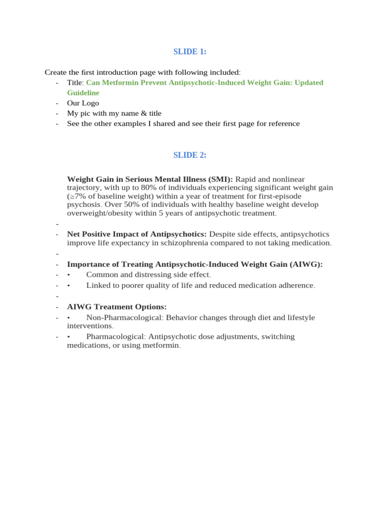 Metformin For Antipsychotic-Induced Weight Gain | PDF | Antipsychotic ...