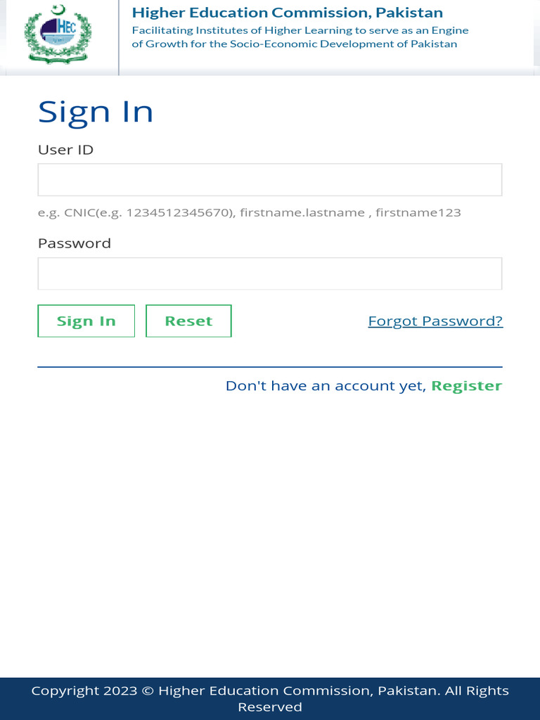 HEC Portal Login Instructions | PDF