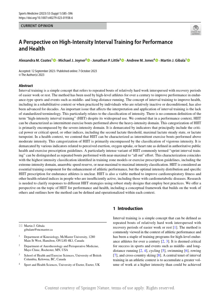 HIIT: Performance and Health Insights | PDF | High Intensity Interval ...
