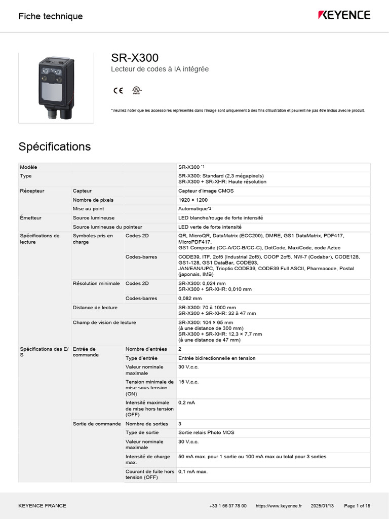 Lecteur de codes SR-X300 avec IA | PDF | Standards informatiques ...