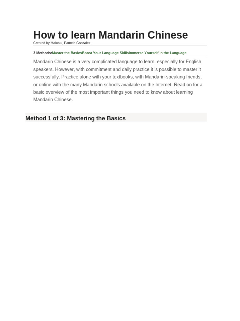 Mastering Mandarin: Essential Learning Tips | PDF | Pinyin | Standard ...