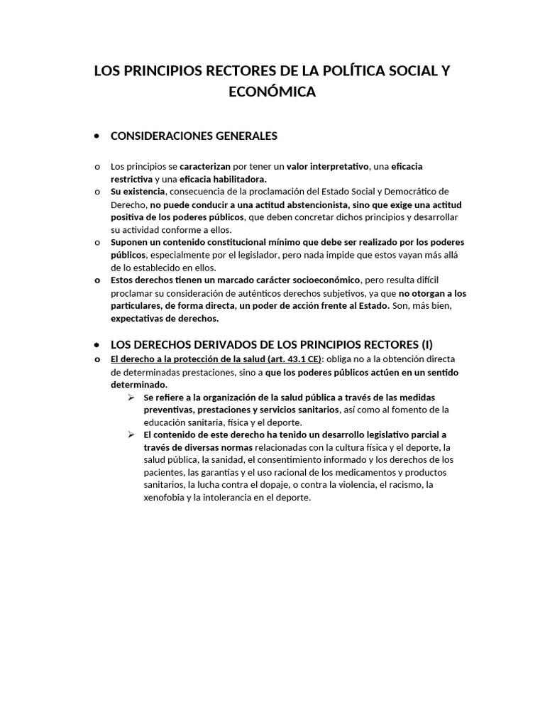Principios Rectores de Política Social y Económica | PDF | Invalidez ...