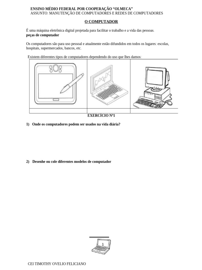 Ação. Manutenção de Computadores | PDF | Hardware de computador ...