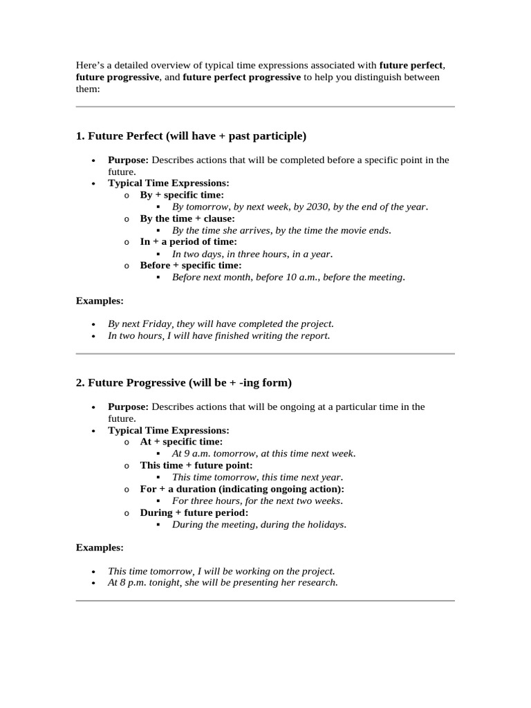 Future Tenses Pdf Perfect Grammar Language Families