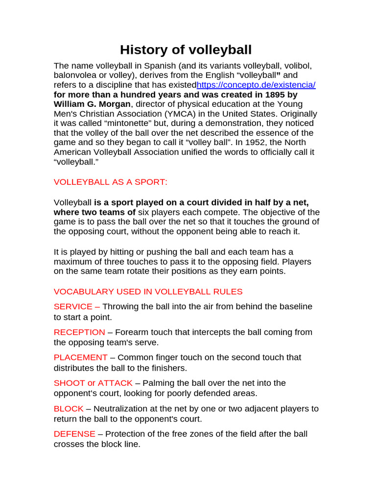 History Of Volleyball Pdf Volleyball Sports