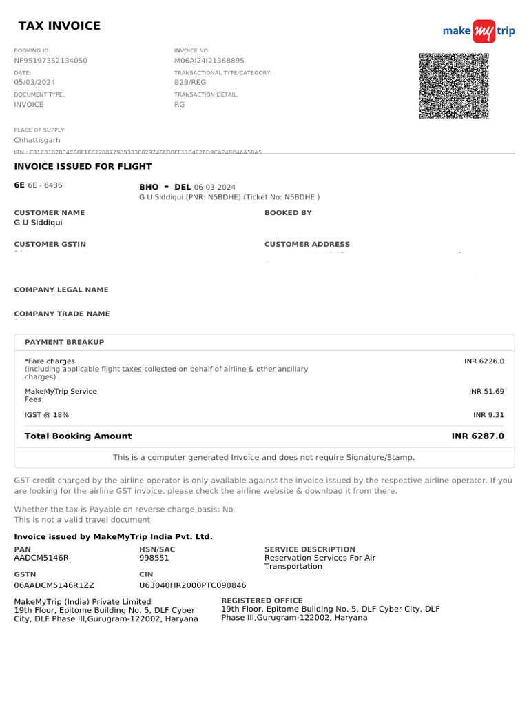 Mauri Anz Tax Invoice