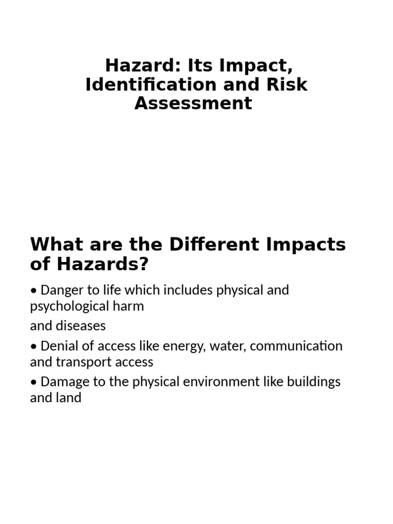 Hazard Impacts and Risk Assessment Guide | PDF | Risk | Hazards
