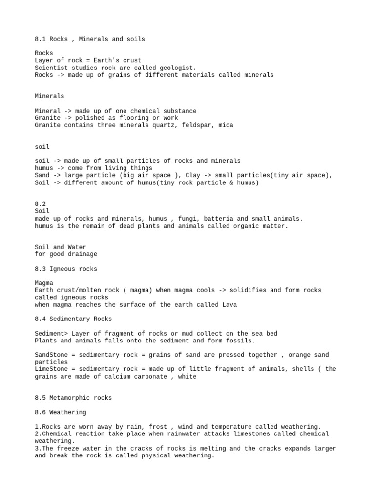 8.1 Unit | PDF | Rock (Geology) | Sedimentary Rock