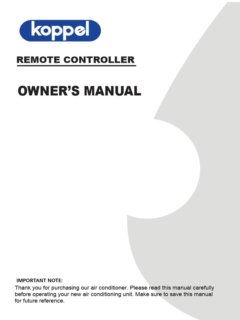 Air Conditioner Remote Control Manual | PDF | Air Conditioning | Radio