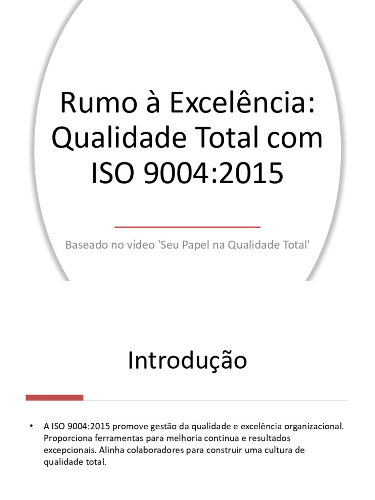 Excelência Organizacional com ISO 9004 | PDF | Qualidade (negócios ...