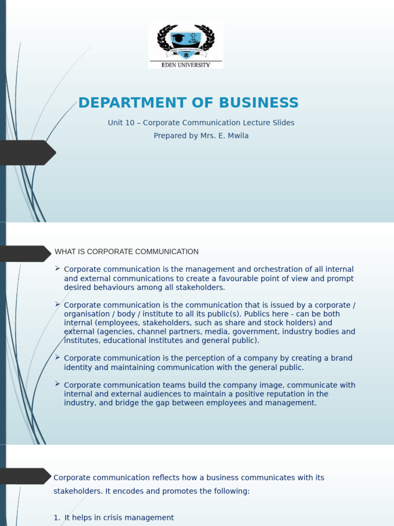 Corporate Communication Essentials Guide | PDF | Communication | Brand