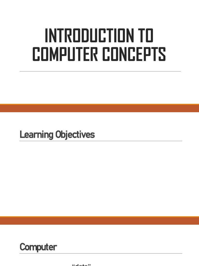 Introduction To Computer Concepts | PDF | Computer Data Storage ...