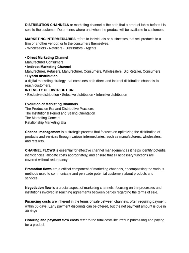 Understanding Marketing Distribution Channels | PDF | Marketing ...