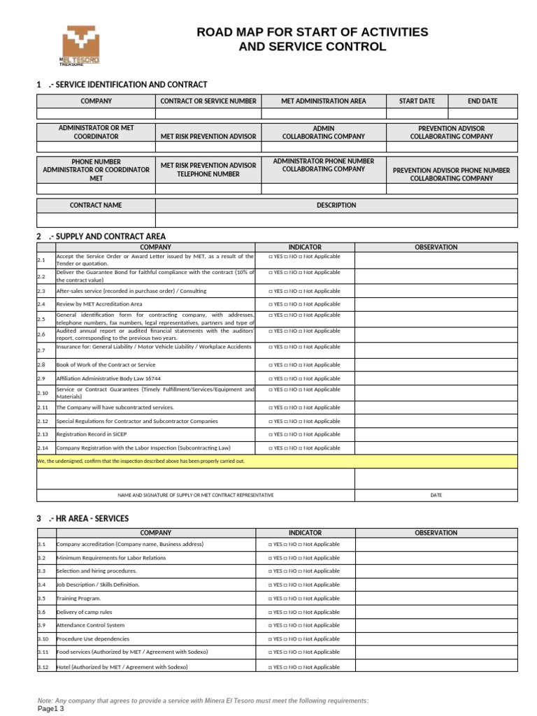 Comprehensive Services Roadmap Form | PDF | Subcontractor | Business