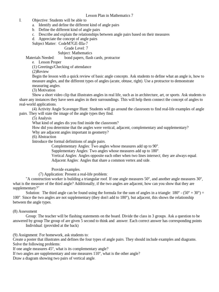 Understanding Angle Pairs in Geometry | PDF | Angle | Triangle