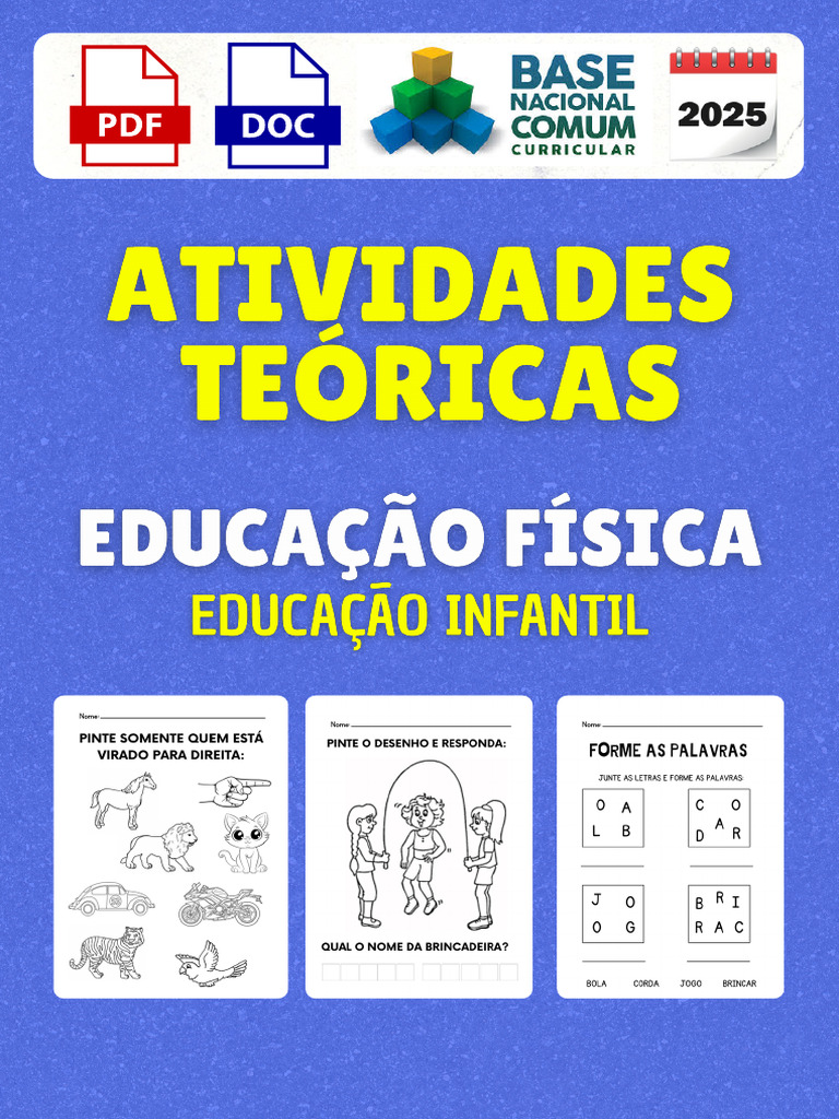 Atividades de Educação Física Infantil | PDF | Coordenação motora ...