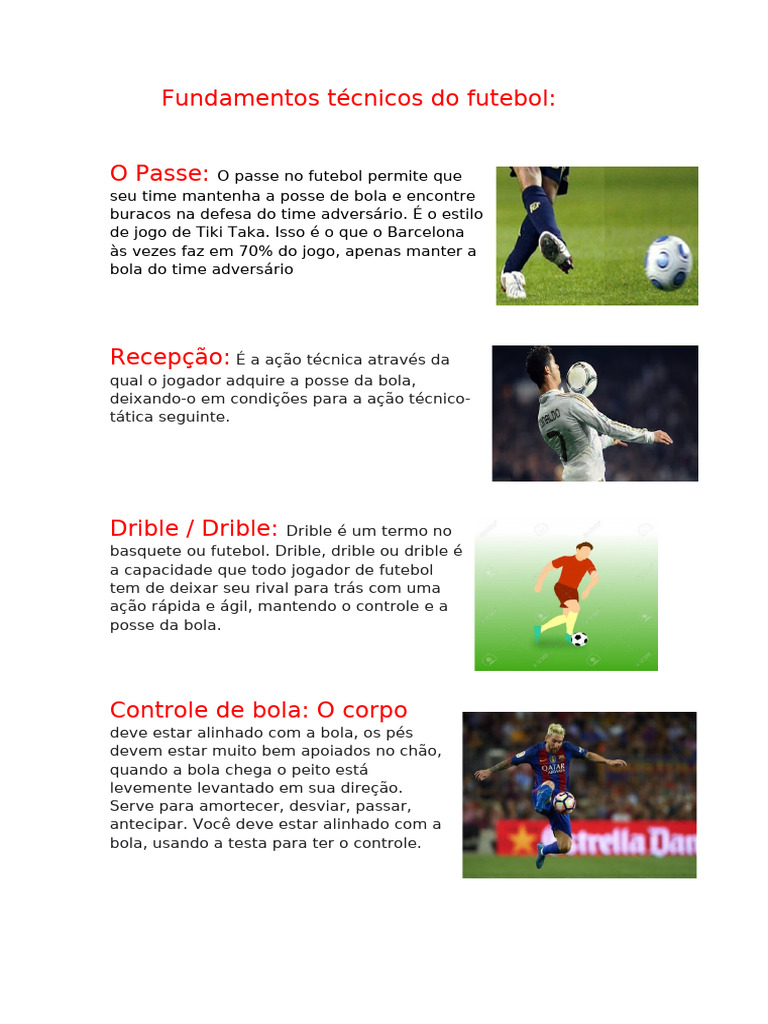 Fundamentos Técnicos do Futebol | PDF | Futebol | Códigos de futebol
