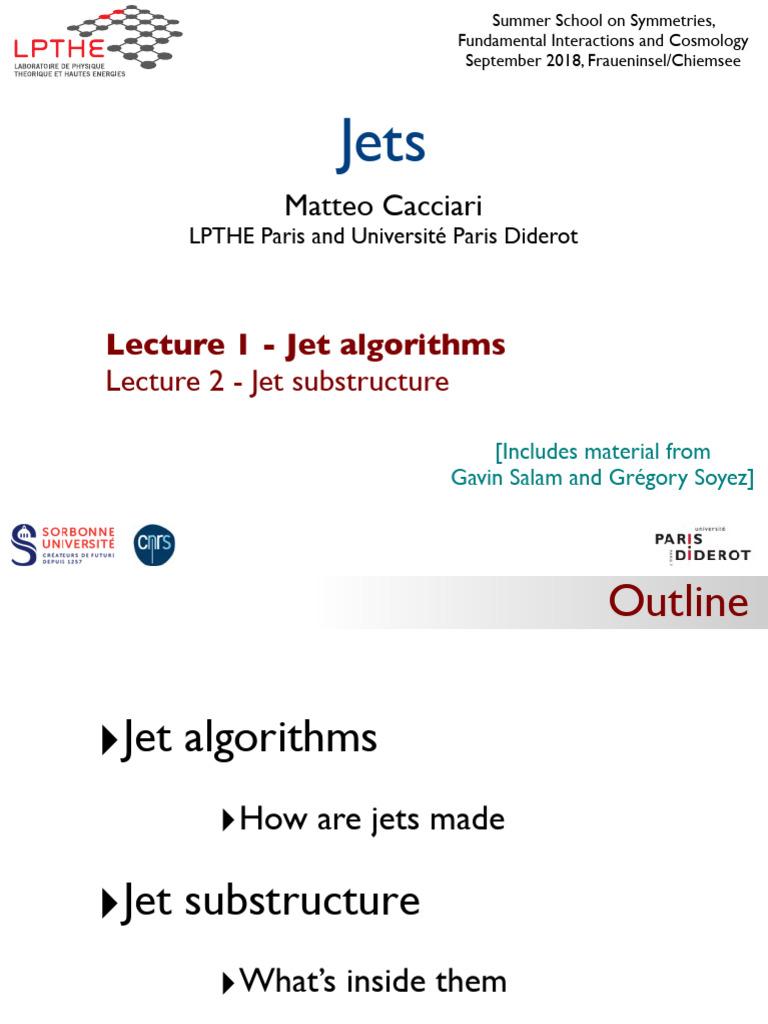 Jet Algorithms and Substructure Explained | PDF | Particle Physics ...