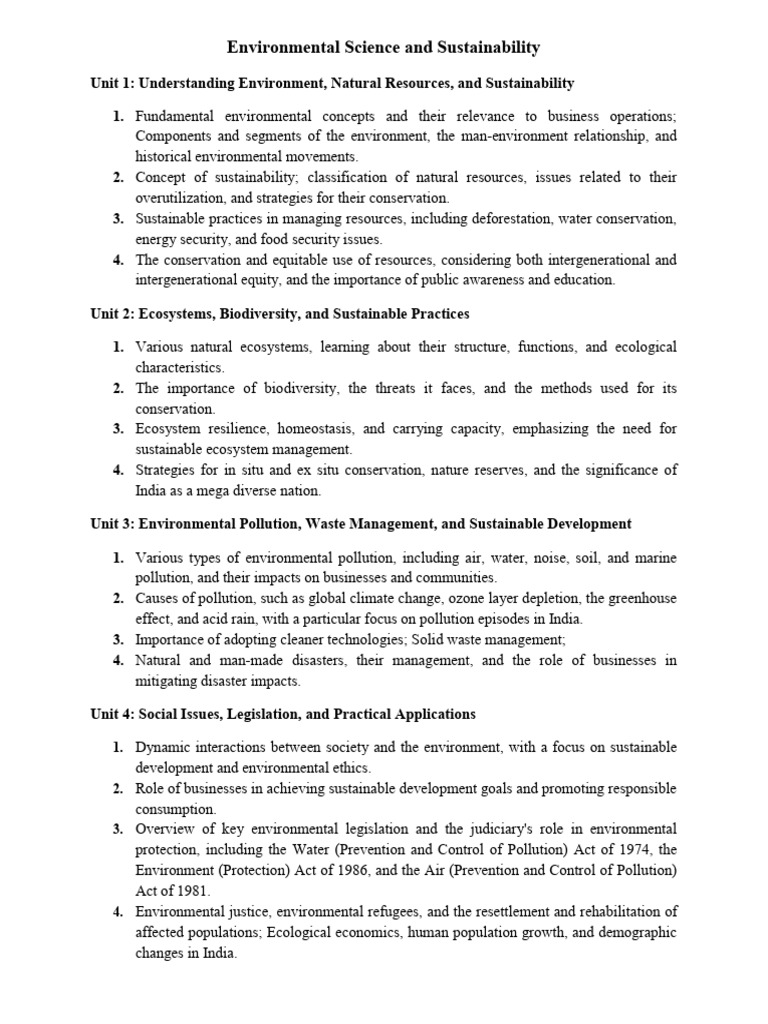 Environmental Science & Sustainability Guide | PDF | Sustainability ...
