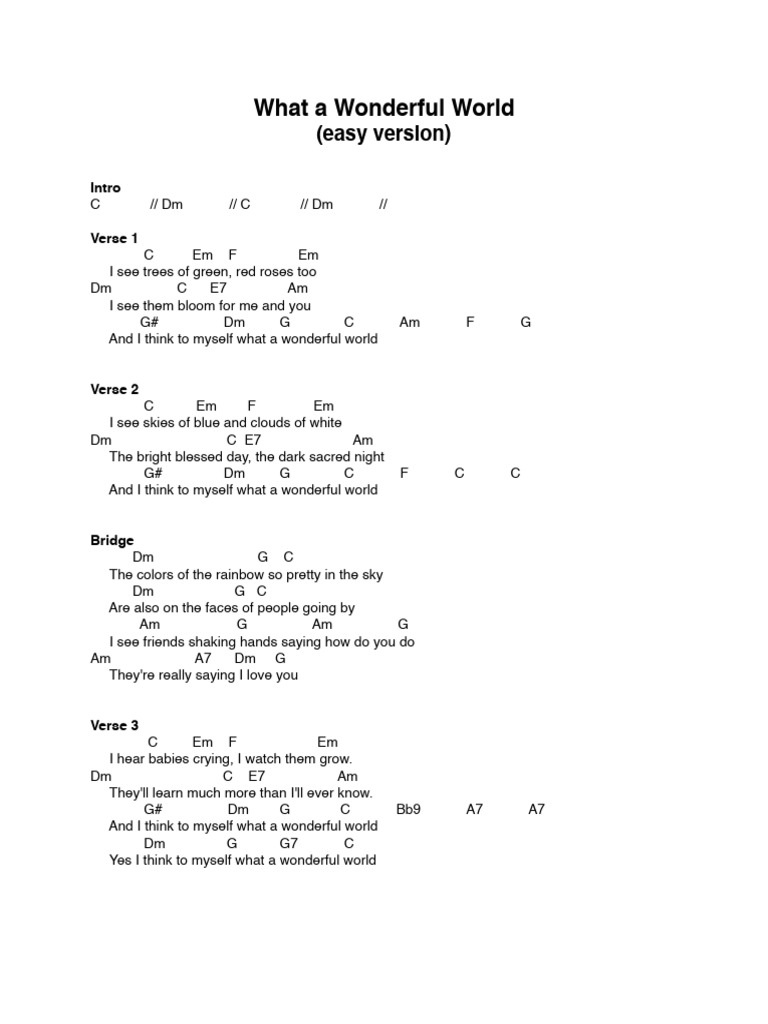 What a Wonderful World Lyrics | PDF