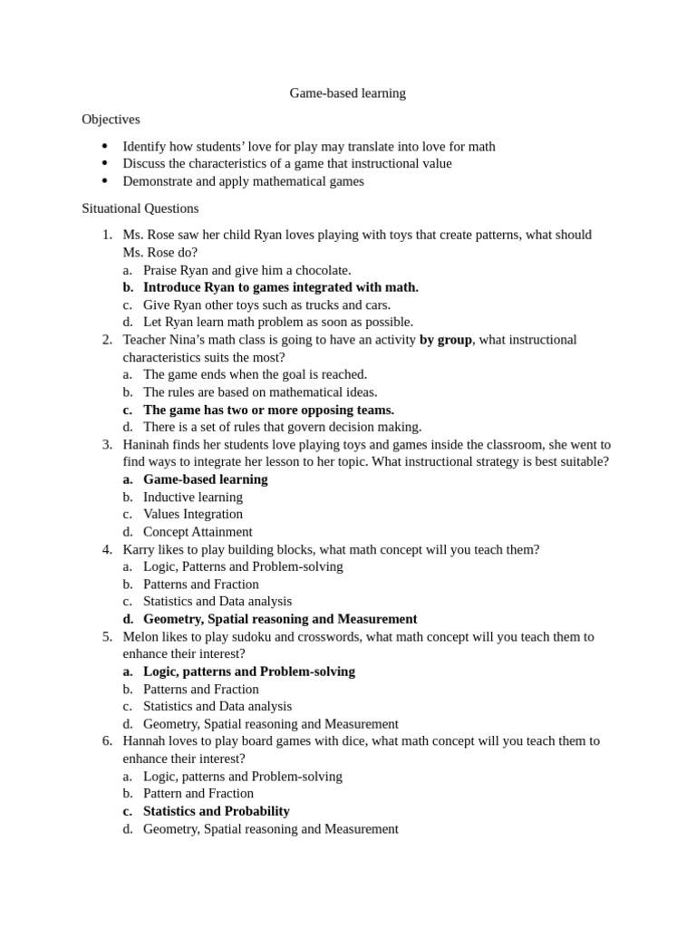 Situational Questions in GED110 | PDF | Mathematics | Statistics