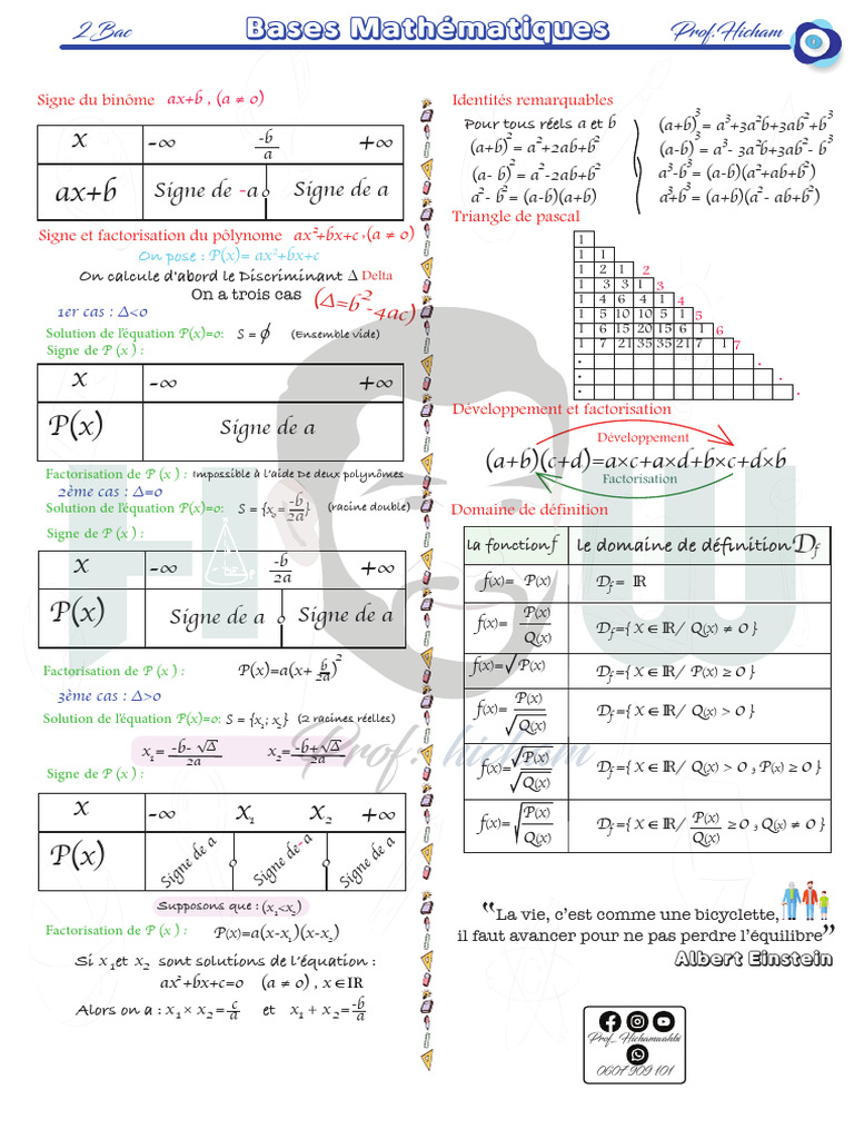 Bases Mathématiques pour 2 Bac | PDF | Algèbre générale | Analyse ...