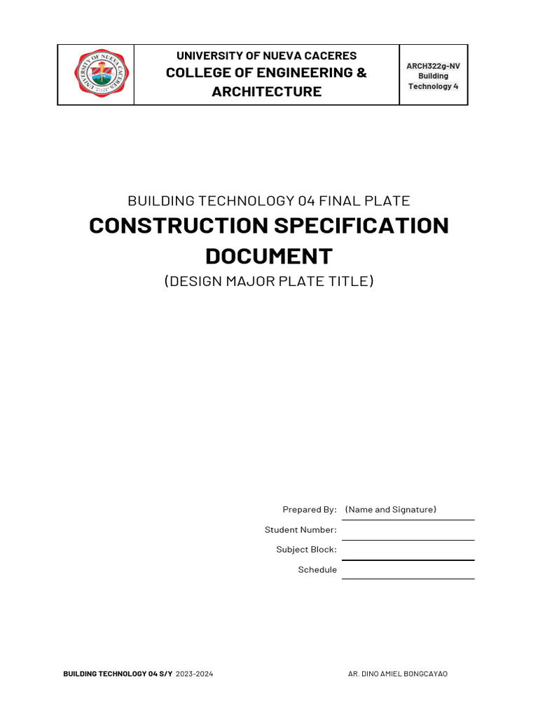 Building Technology 04 Spec Document | PDF | Textiles | Color