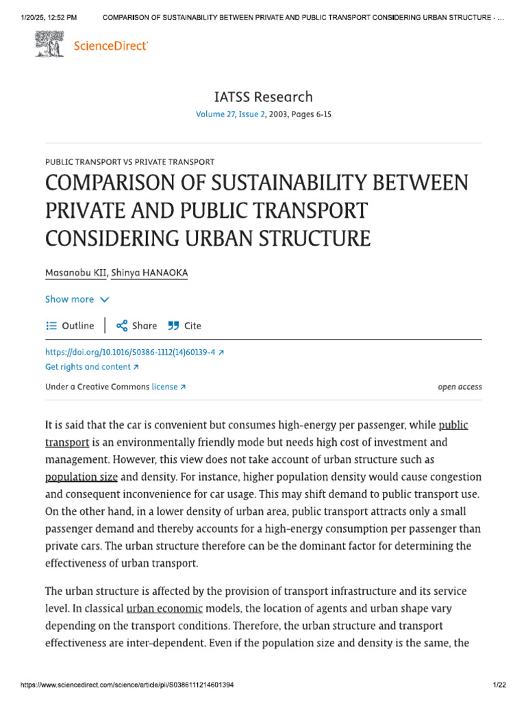 Urban - COMPARISON OF SUSTAINABILITY BETWEEN PRIVATE AND PUBLIC ...