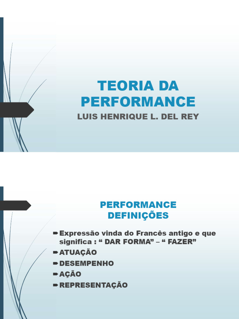 Teoria da Performance Musical e Gestão | PDF
