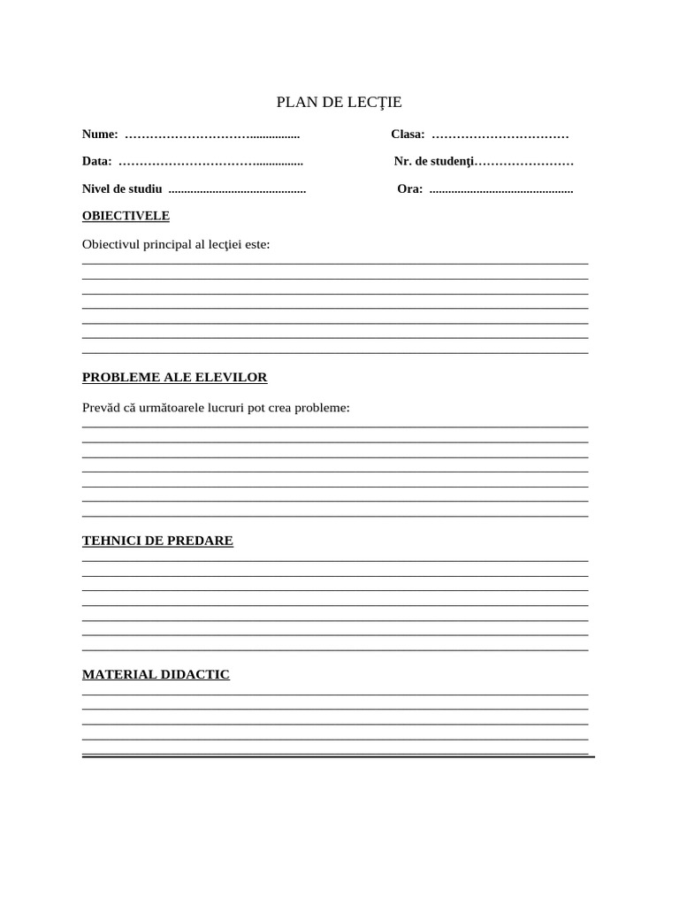 15 Plan de Lectie | PDF