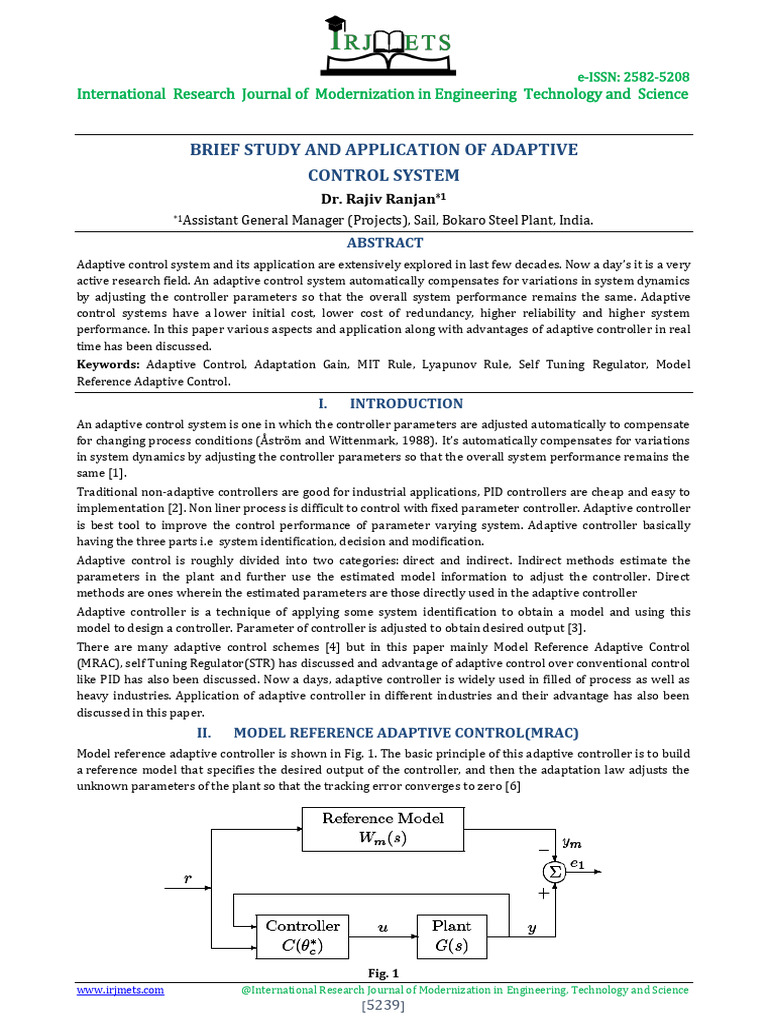 Fin Irjmets1654066352 | PDF | Control Theory | Applied Mathematics