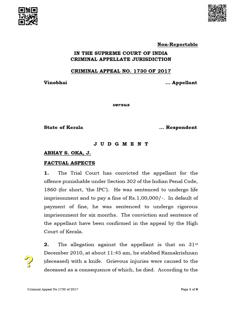 Supreme Court Ruling on Criminal Appeal 1730 | PDF | Witness | Appeal