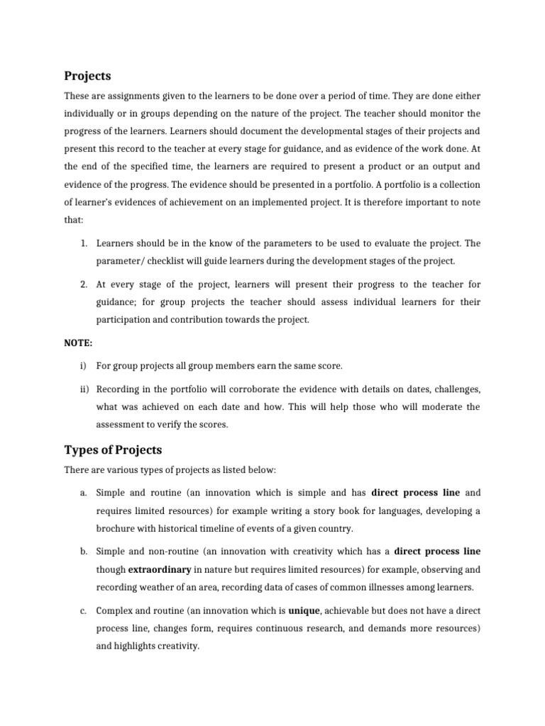 Comprehensive Guide to Student Projects | PDF | Creativity | Life Cycle ...