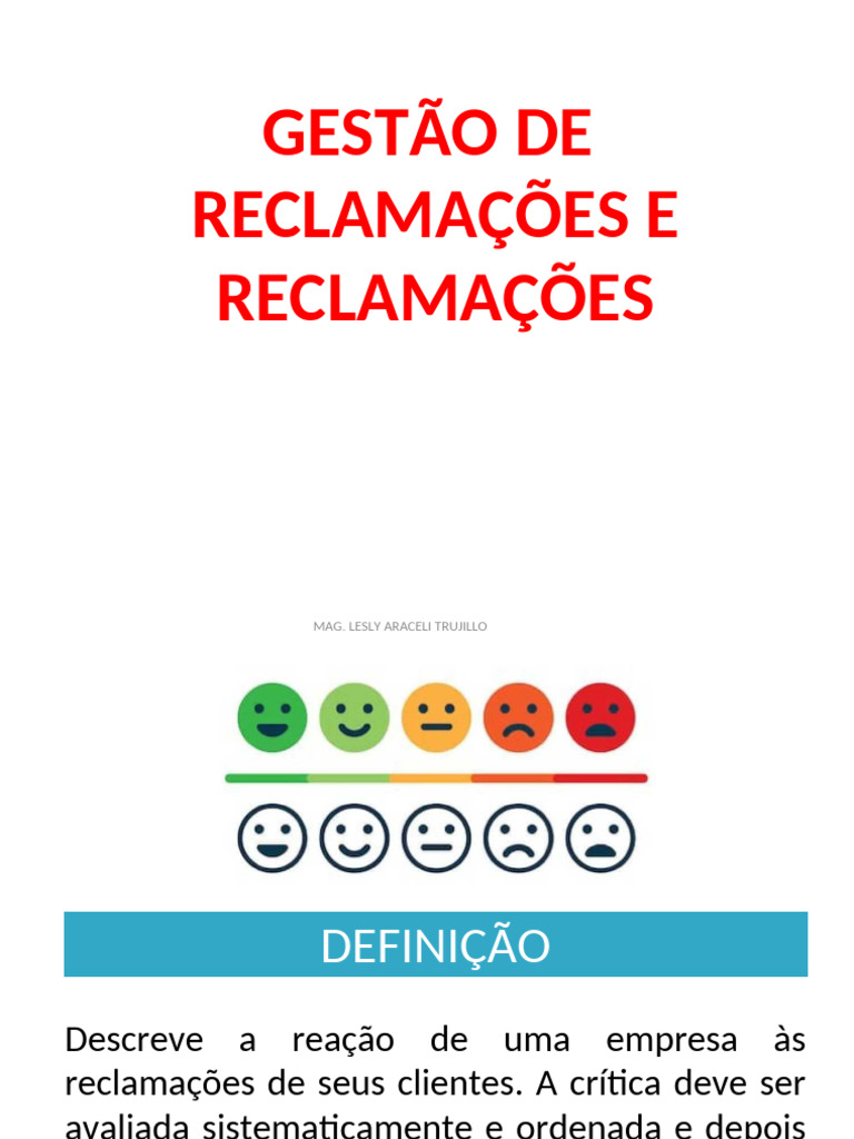 Gestão de Queixas e Reclamações | PDF | Gestão de relacionamento com o ...