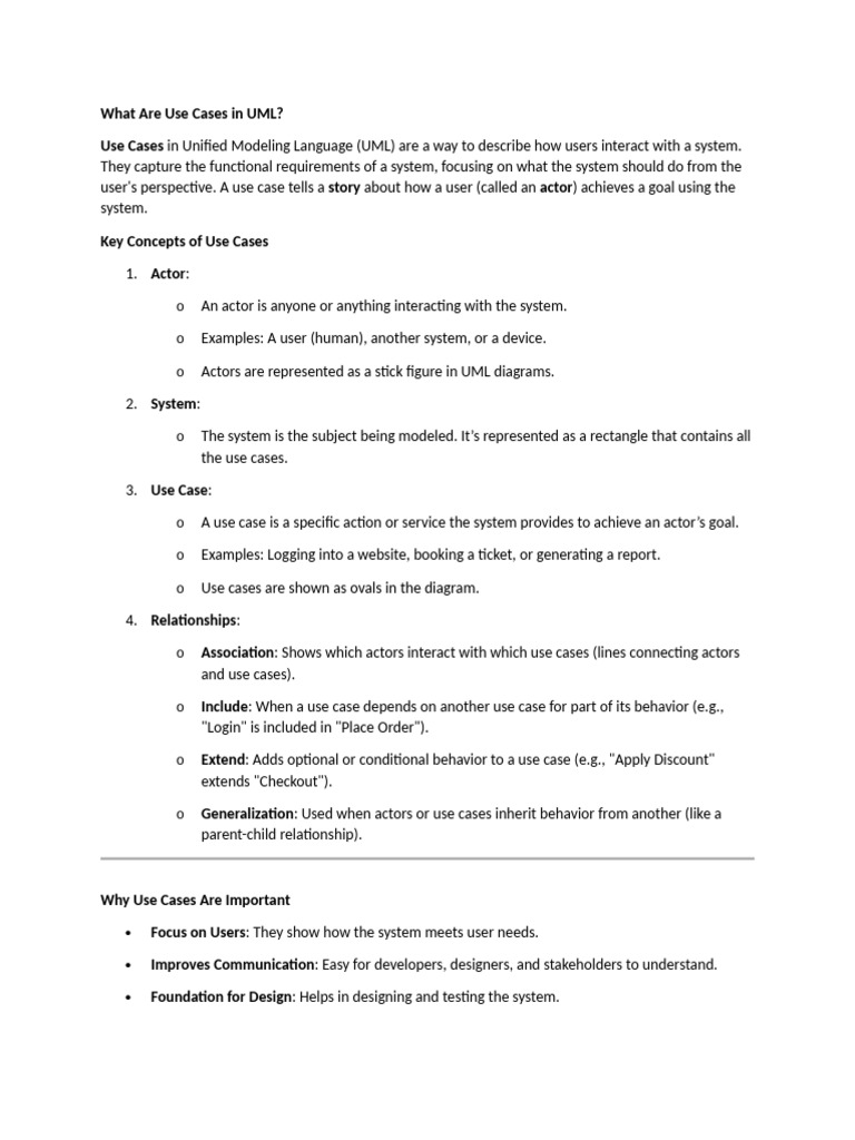 Understanding UML Use Cases and Diagrams | PDF | Use Case | Unified ...