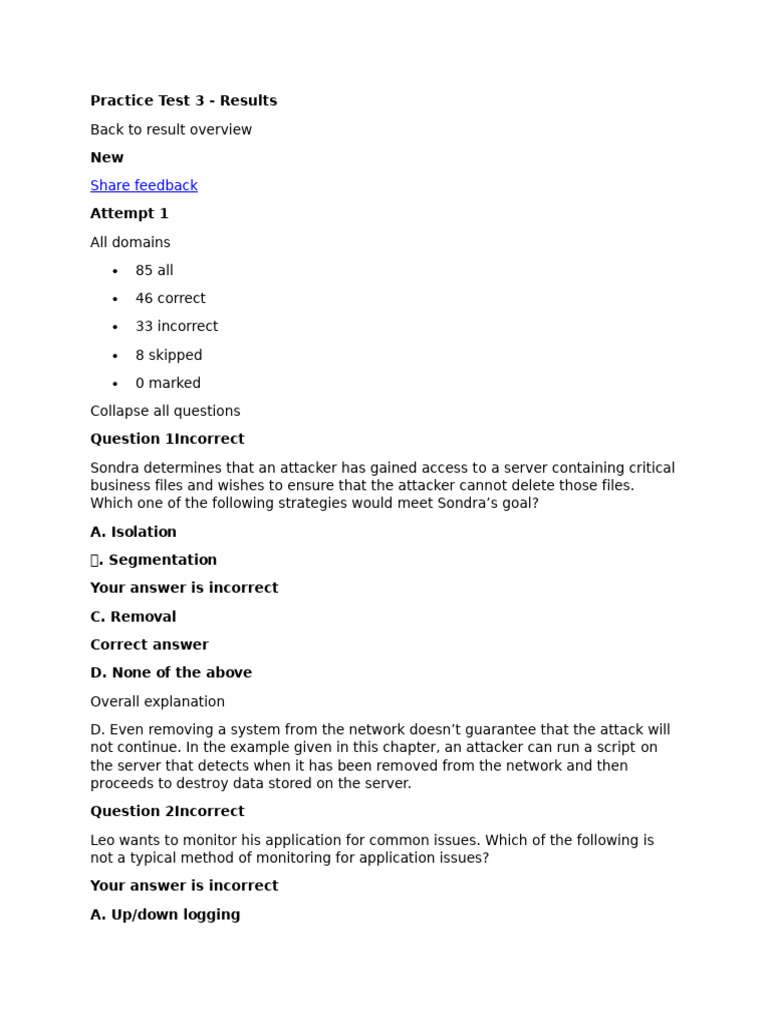 Practice Test 3 CS0-003 | PDF | Encryption | Security