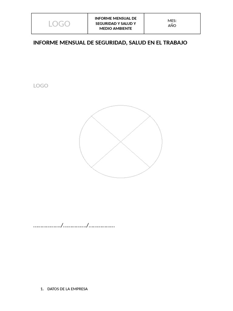 Informe Mensual de Seguridad y Salud | PDF