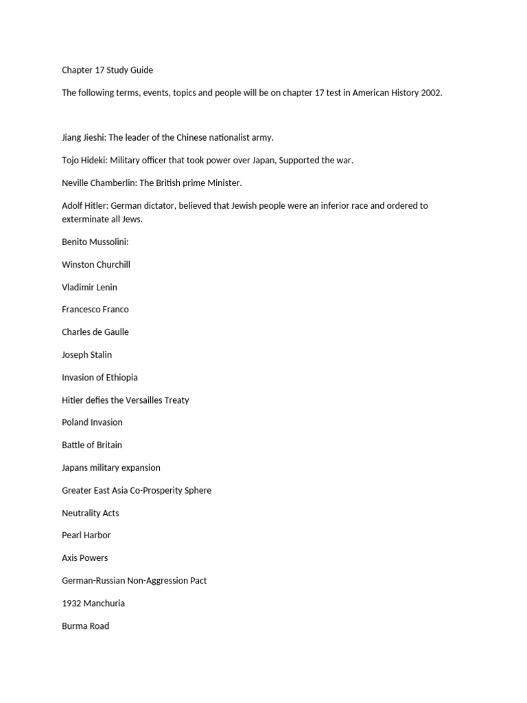 Chapter 17 Study Guide American History 2002 | PDF