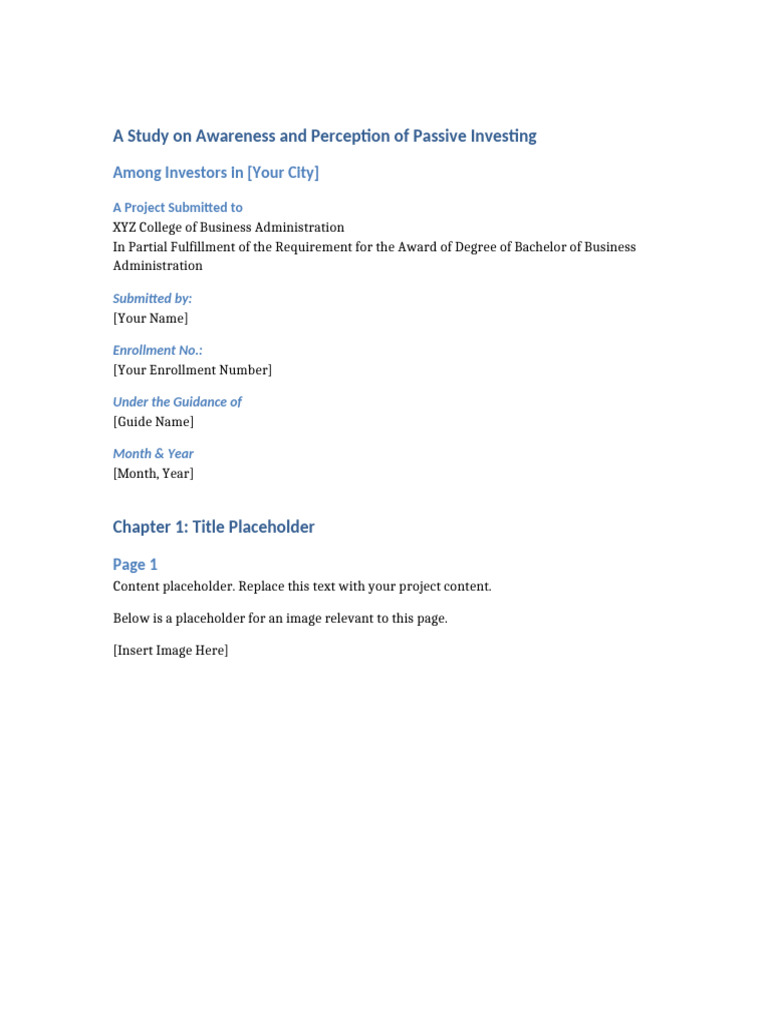Passive Investing Awareness Study | PDF